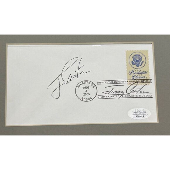 Jimmy Carter Signed First Day Cover Matted With Photo JSA COA - Picture 2 of 6